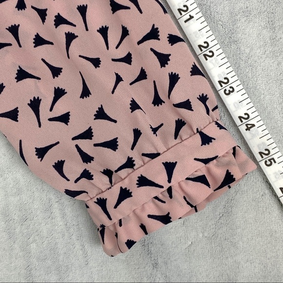 Loft Faux Wrap Blouse Sz Large Ruffled V-Neck Long Sleeve Top - Picture 12 of 12